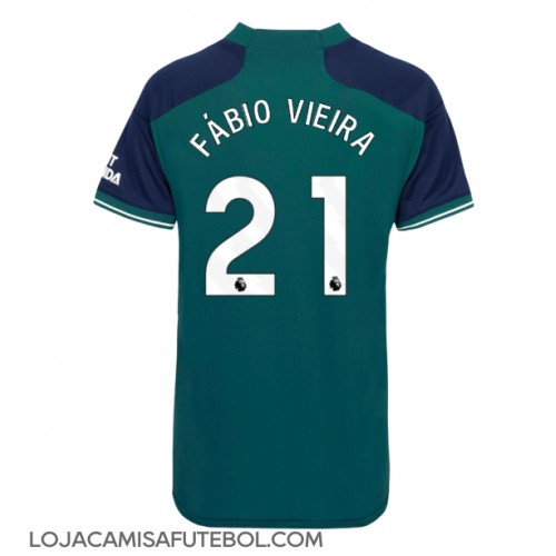 Camisa de Futebol Arsenal Fabio Vieira #21 Equipamento Alternativo Mulheres 2023-24 Manga Curta